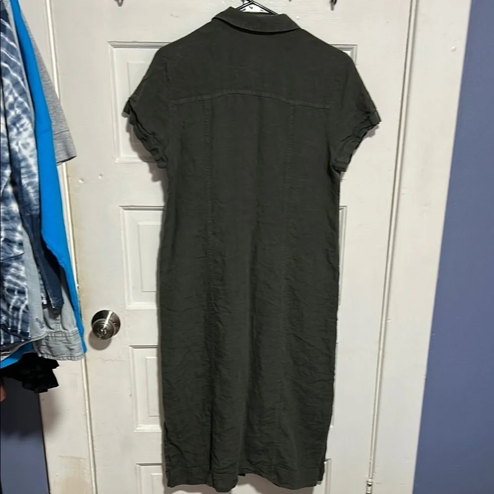 J. Jill Army Green Polo Collar Midi Dress - Picture 7 of 12